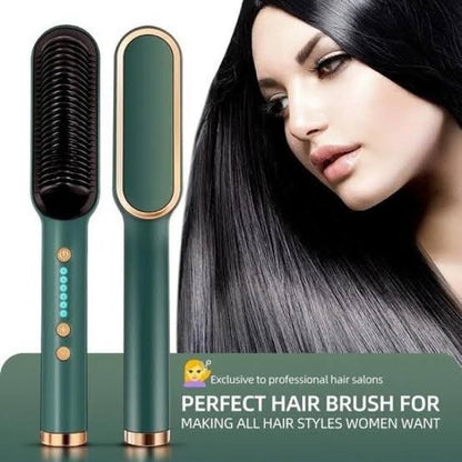 Heated Hair Straightening Brush | 3-in-1 Hair Straightener Comb Negative Ion Styling Comb